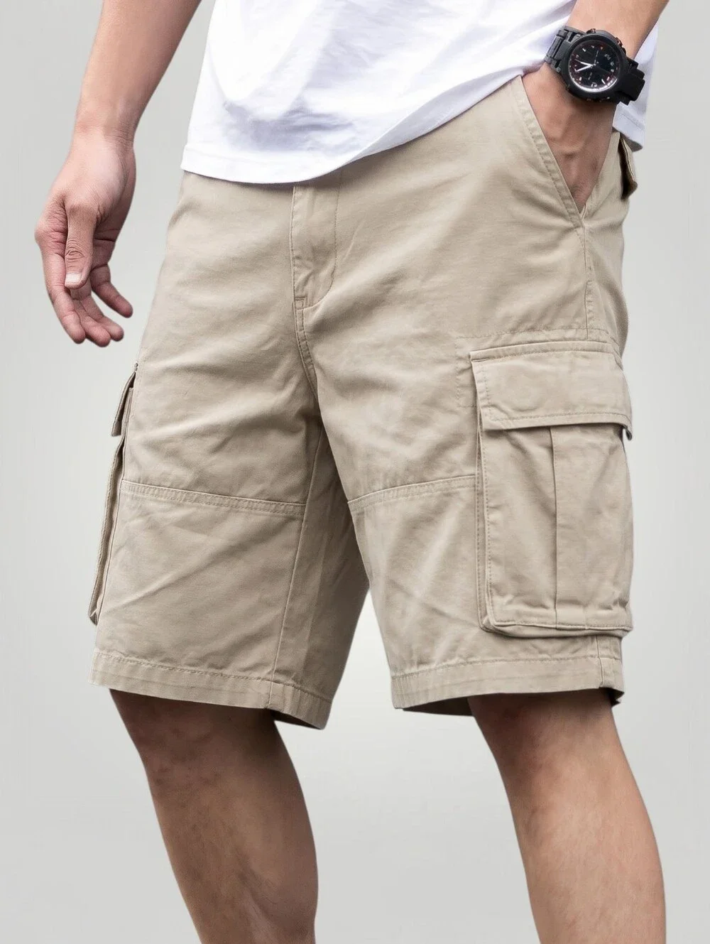 Polo Ralph Lauren Mens 44B Relaxed Fit Cargo Shorts‎ Khaki Tan Cotton Pony Logo